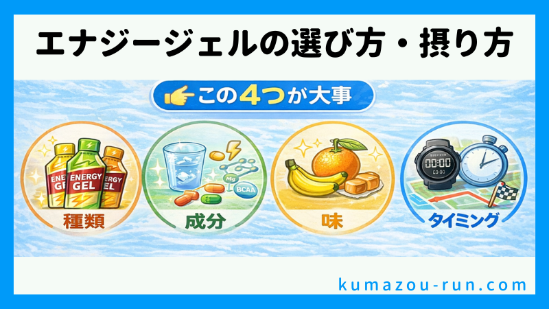 エナジージェルの選び方・摂り方