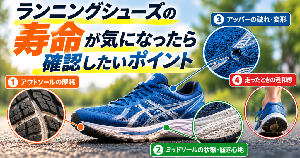 ランニングシューズの寿命が気になったら確認したいポイント
