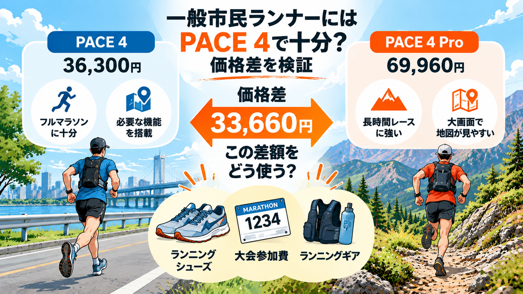 一般市民ランナーにはPACE 4で十分?価格差を検証